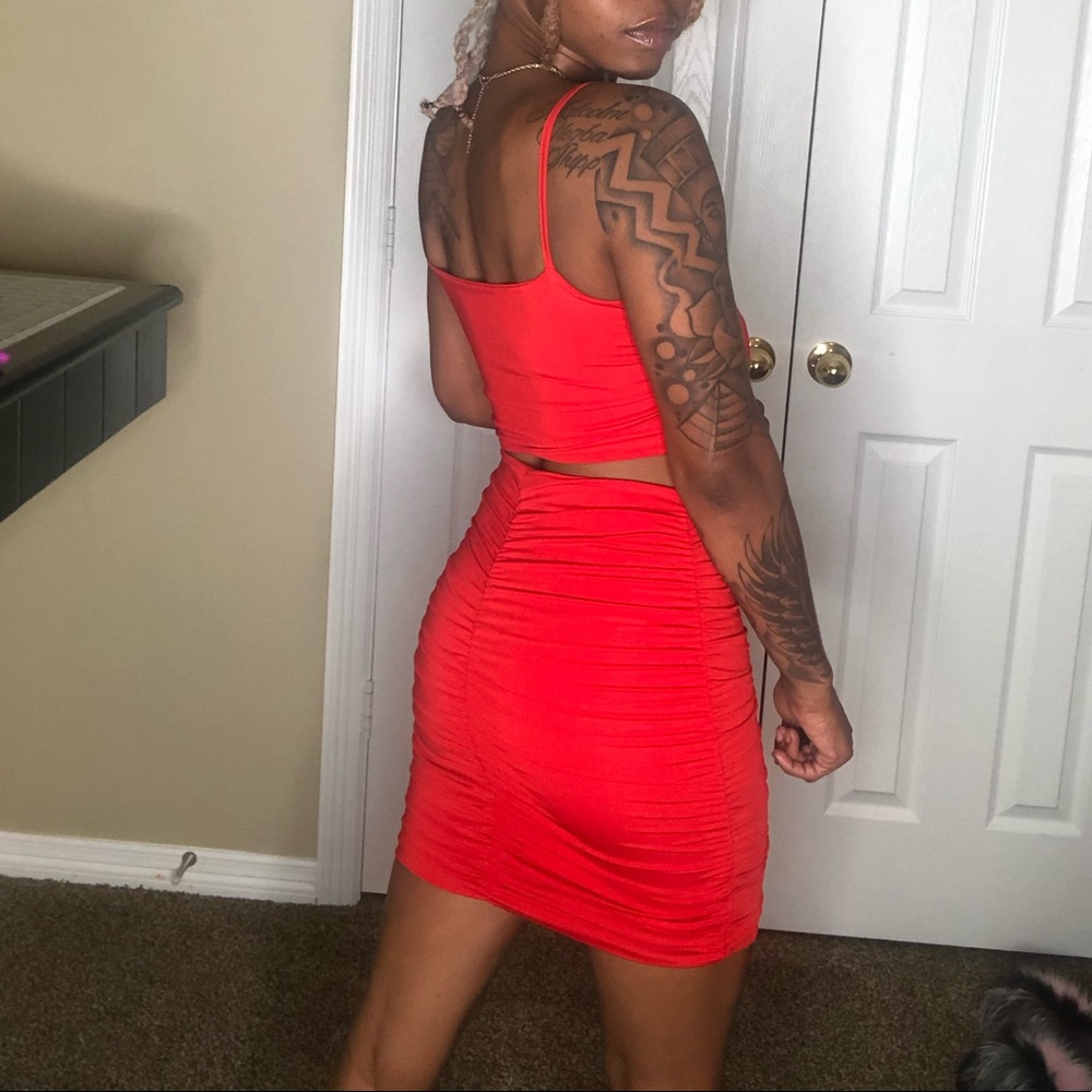 Red two piece!